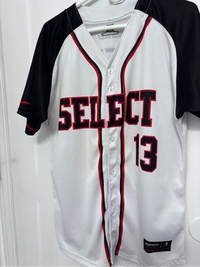 Marucci Select 13 Fleenor Short Sleeve Baseball Jersey White/Black/Red, S 46x30